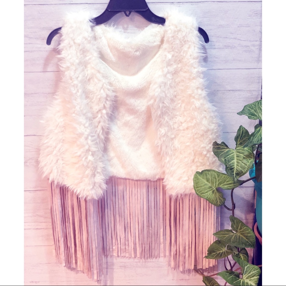 Fuzzy White Vest